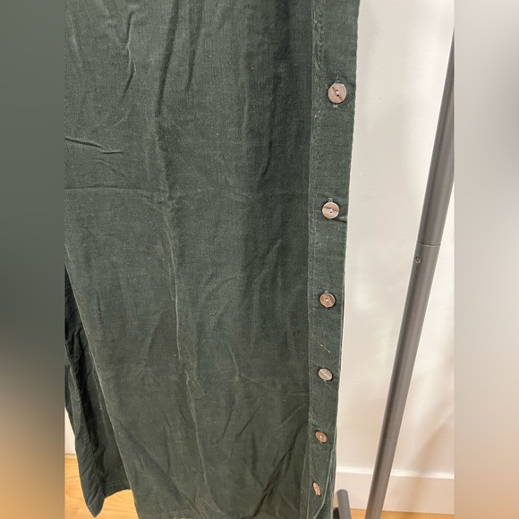 Vintage Women’s ERIKA & CO Forest Green* Embroidered Corduroy Maxi Dress - Picture 4 of 5